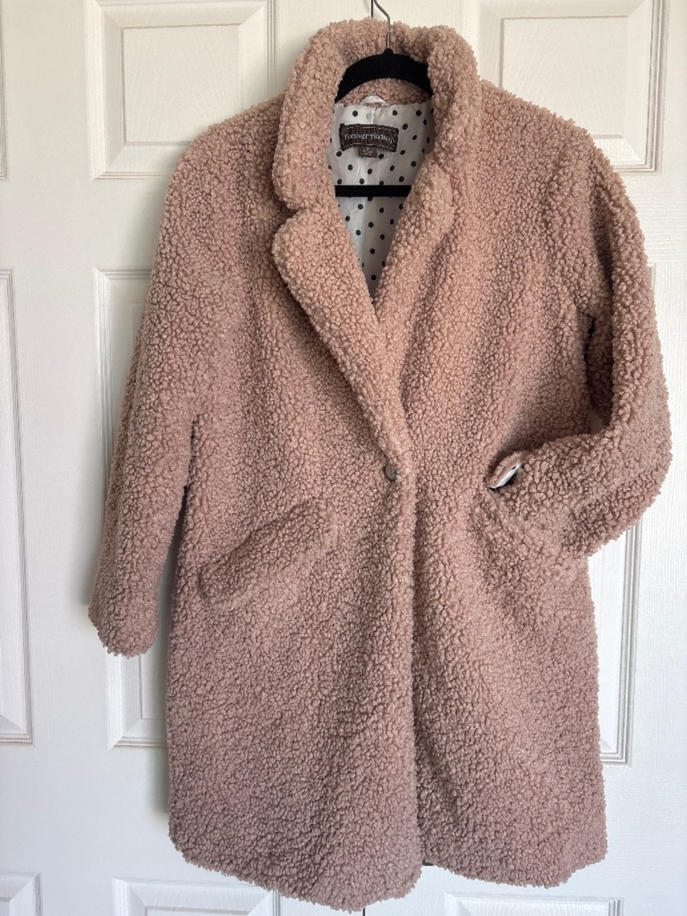 Cozy pink long jacket
